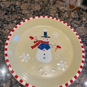 Winter Snowman Ceramic Plate